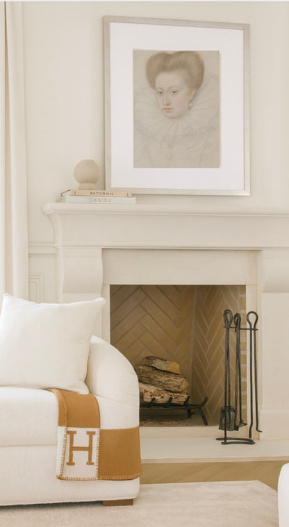 A Noble Woman — Fine Art Print & Stainless Silver Frame| European-Inspired Luxury Wall Decor