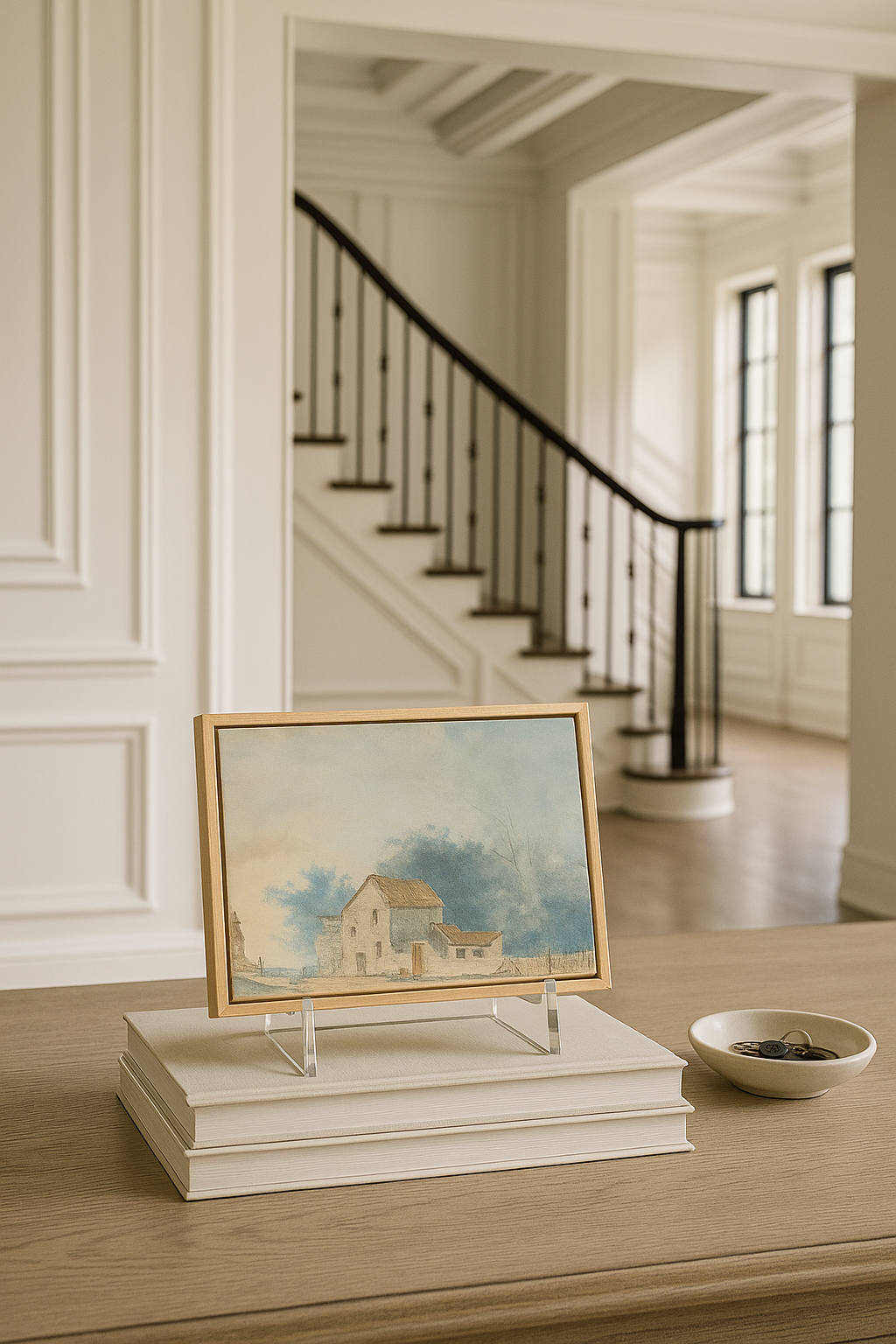 French Farm Landscape Canvas Wall Art – Rustic French Country Farmhouse Decor