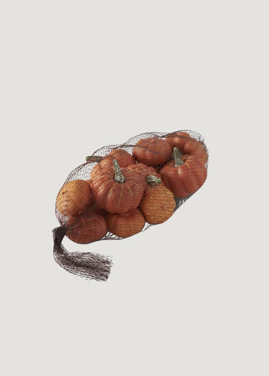 Mini Artificial Orange Pumpkins – Set of 12