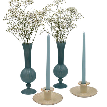 24 Extra Tall Baby Blue Cloud Taper Candles - 6 Packs of 4