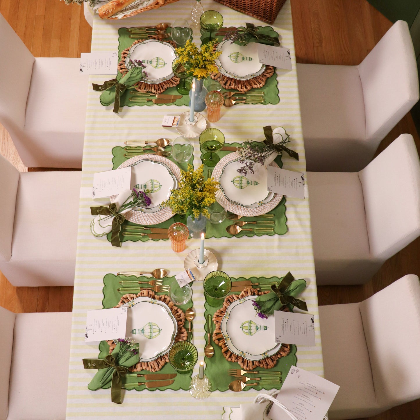 24 Extra Tall Baby Blue Cloud Taper Candles - 6 Packs of 4