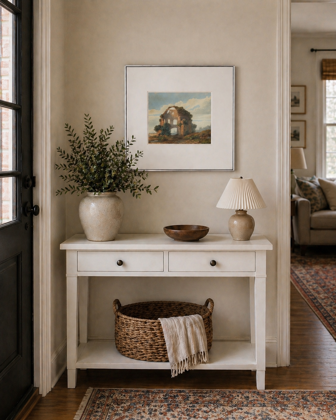 French House III Wall Art | Vintage French Architectural Print | Neutral European Landscape