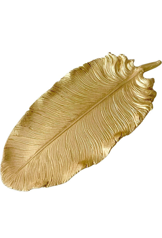 Golden Banana Leaf Jewelry Dish – Elegant Gold Trinket Tray for Rings, Keys & Home Decor