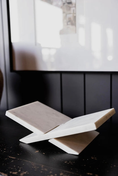 Premium Marble Book Stand | Elegant Marble Cookbook & Coffee Table Display Stand
