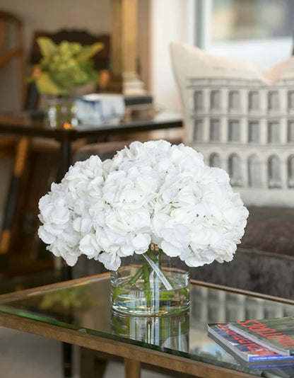 Hydrangea Arrangement in Glass 12"H