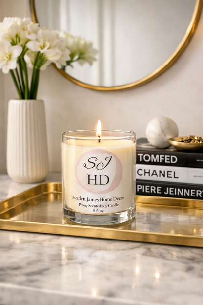 Scarlett James Candle| Signature Candle Scent – Luxury Peony