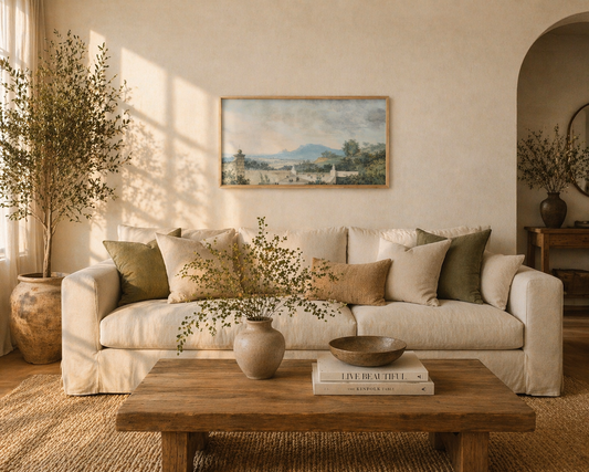 French Panoramic Landscape Wall Art | Elegant Countryside Canvas | Statement Piece for Long Walls