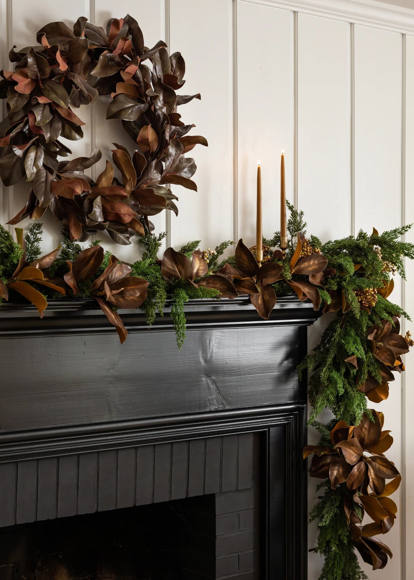 Artificial Brown Magnolia Stem - 38.5" Set of 3