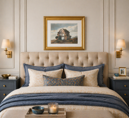 French House I Wall Art – Neutral French Architectural Print | Vintage European Landscape Decor