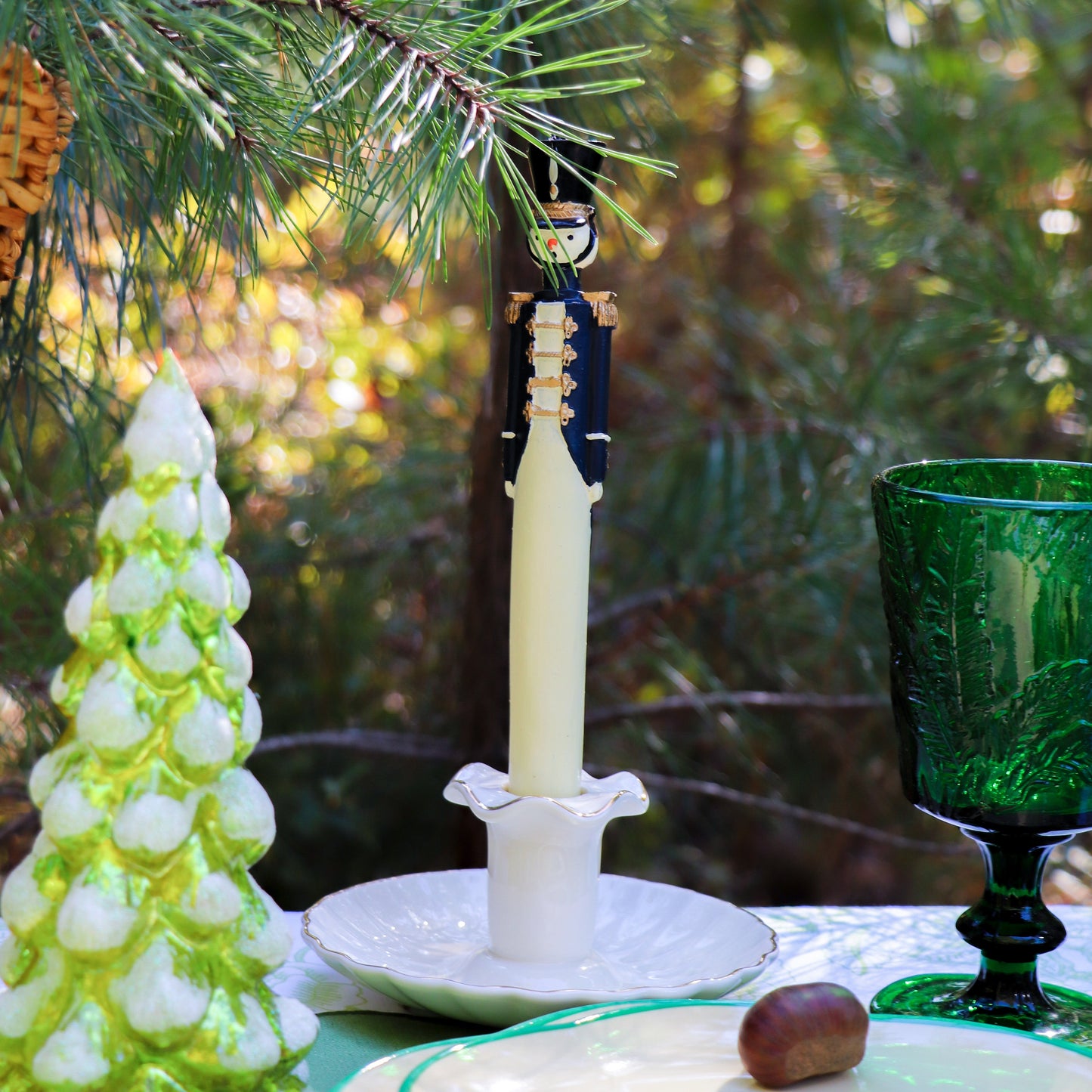 Handpainted Navy Blue Royal Guard Candle - Pack of 2