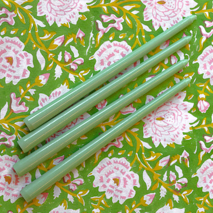 24 Extra Tall Pistachio Cream Taper Candle - 6 Packs of 4