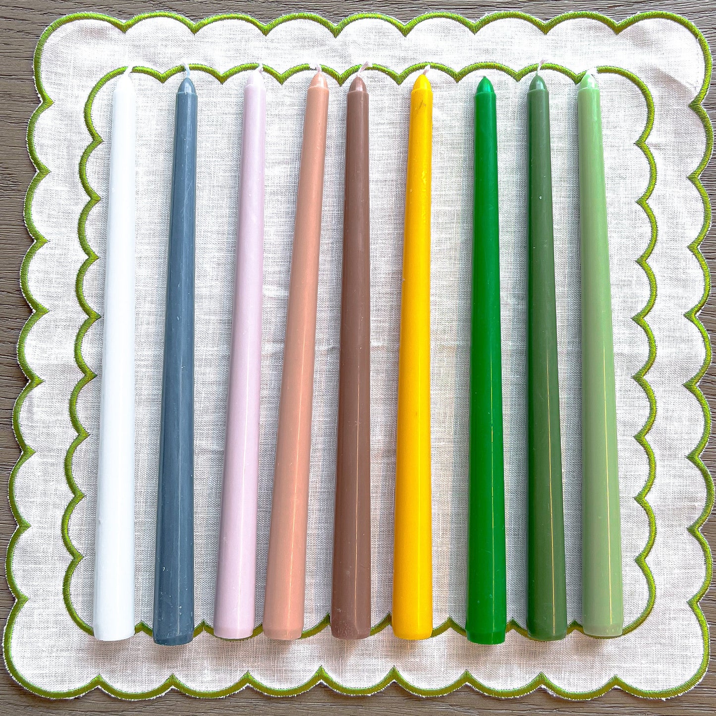 24 Extra Tall Pistachio Cream Taper Candle - 6 Packs of 4