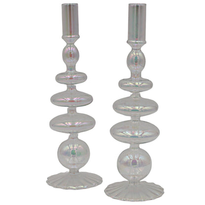 Rainbow Prism Candle Holder - Pair