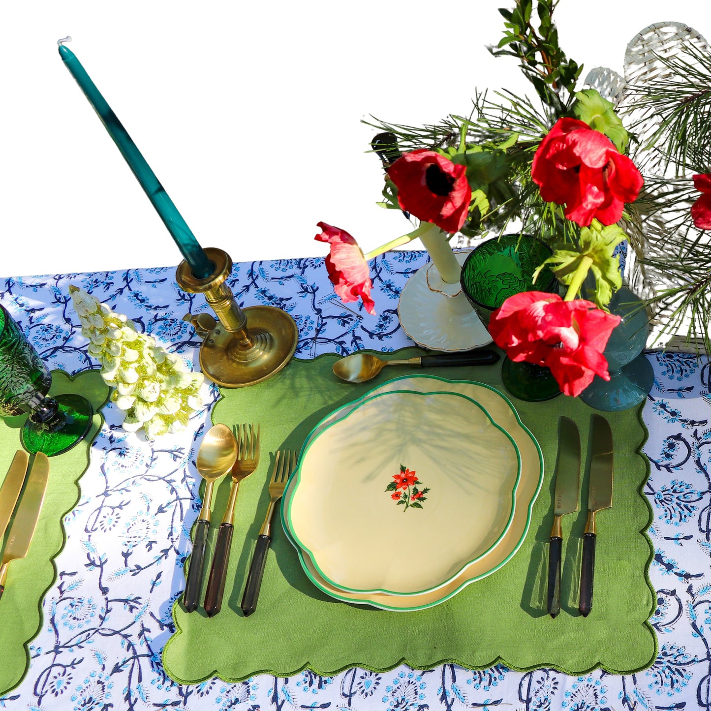 24 Extra Tall Teal Breeze Taper Candle - 6 Packs of 4