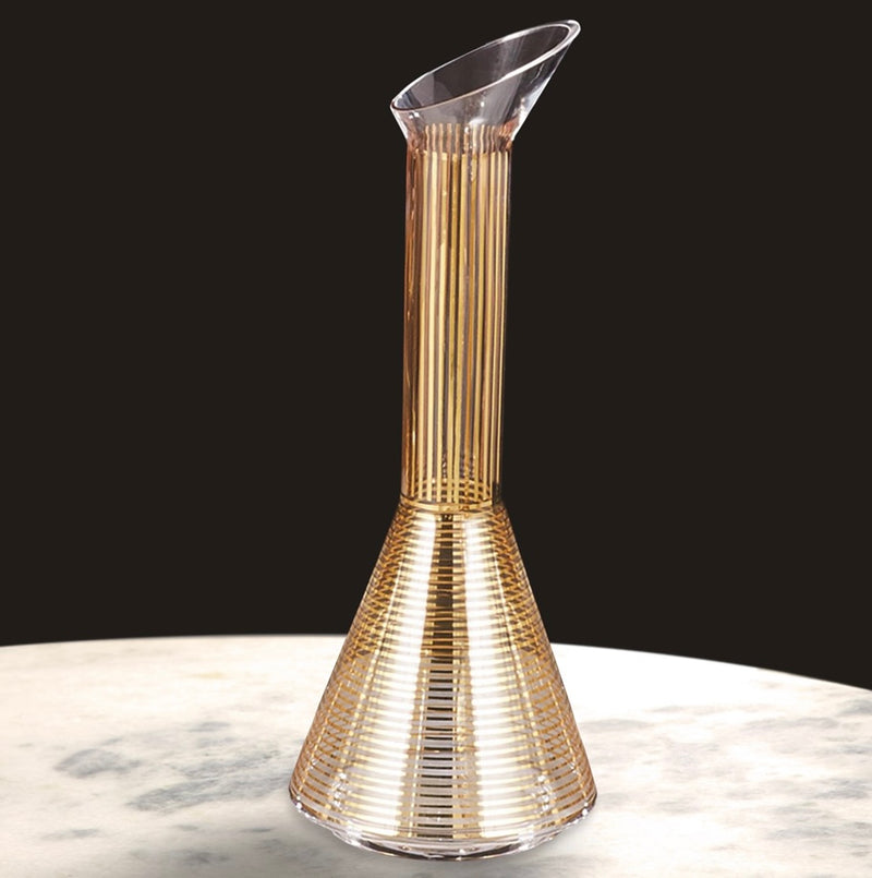 Gold Stripe Wine Decanter-Cone