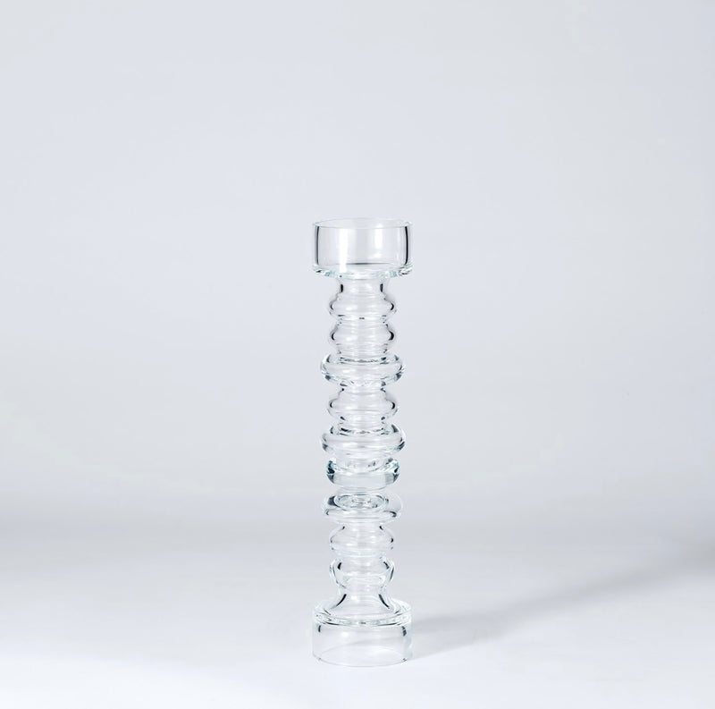 Glass Ribbed Candle Holder/Vase (large)