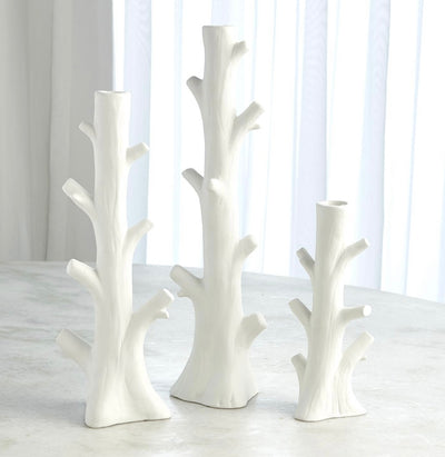 Bois Candleholder in Matte White (small)