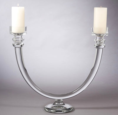 Two Light Glass Tube Candelabra