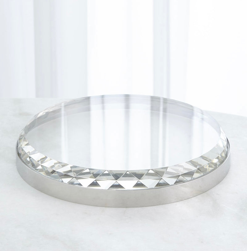 Banded Crystal Tray-Nickel