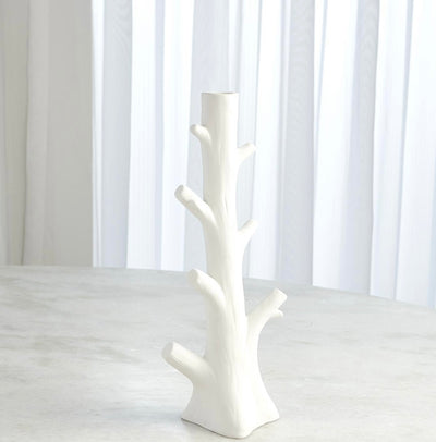 Bois Candleholder in Matte White (medium)