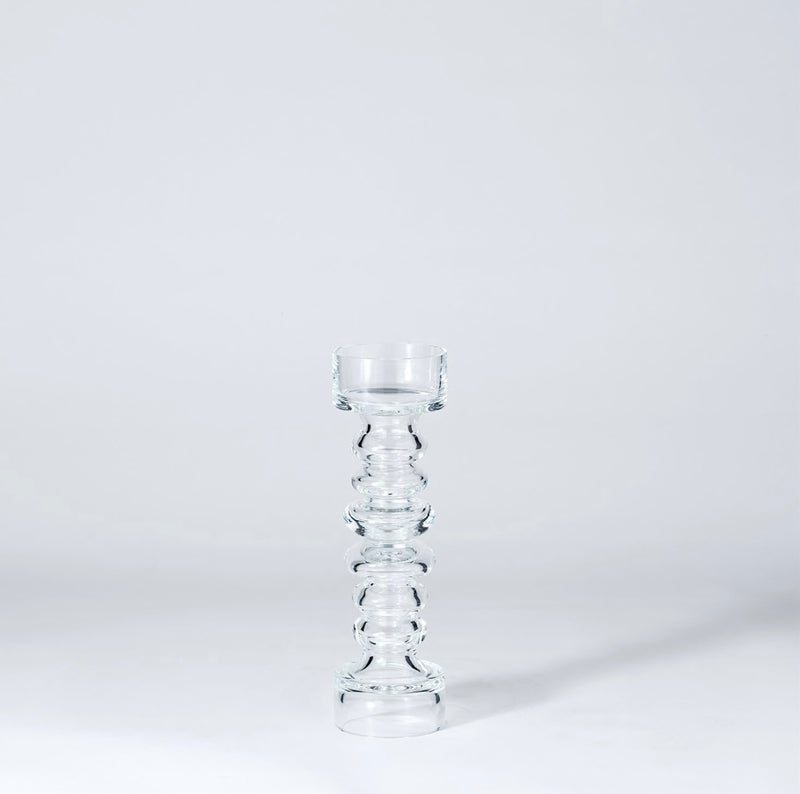 Glass Ribbed Candle Holder/Vase (medium)