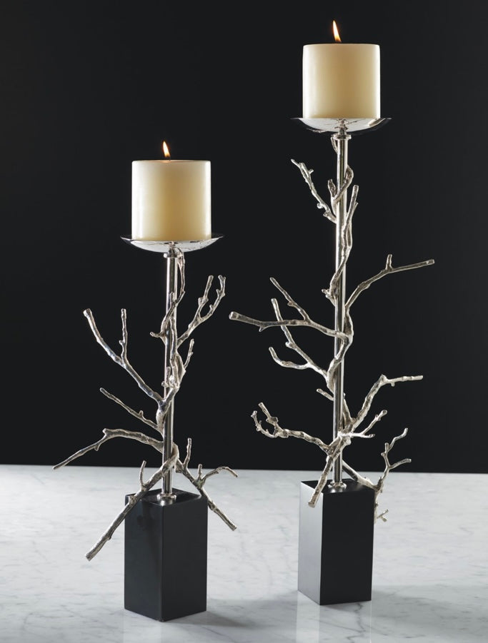 Twig Candleholder in Nickel (small)