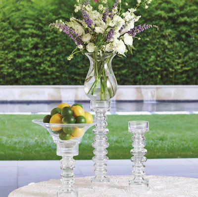 Glass Ribbed Candle Holder/Vase (small)