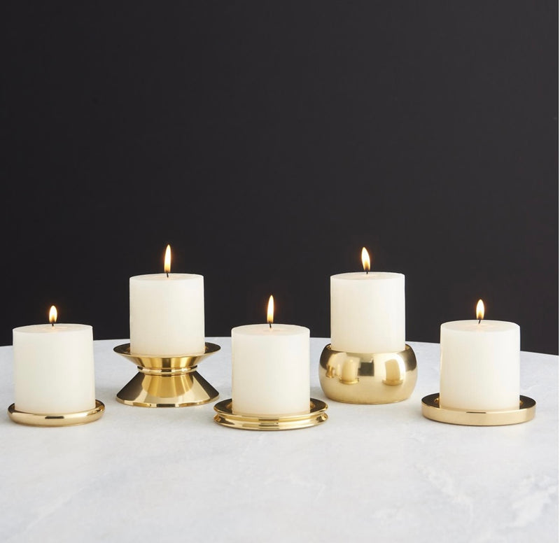 Stack Em Up Candleholders in Shiny Brass