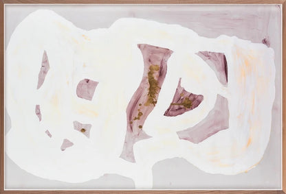 Abstract wall art with soft pink, white, and gold accents in modern luxury home decor style