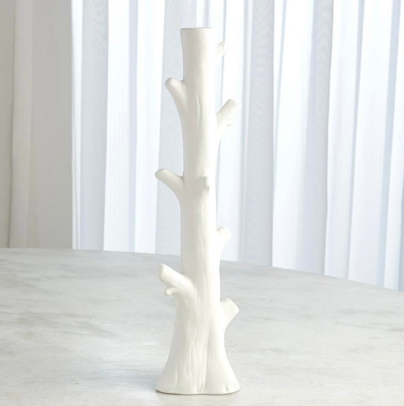 Bois Candleholder in Matte White (large)