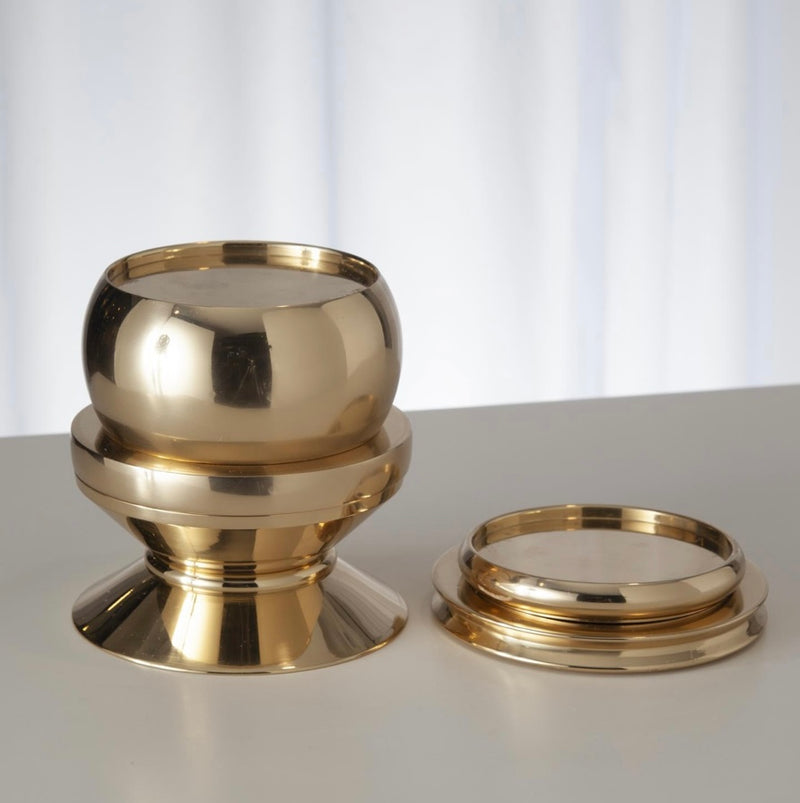 Stack Em Up Candleholders in Shiny Brass