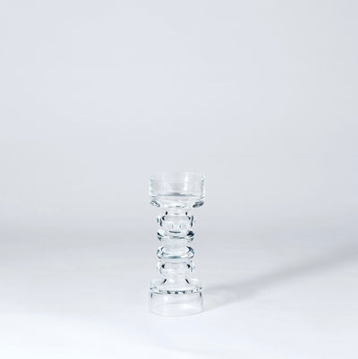 Glass Ribbed Candle Holder/Vase (small)