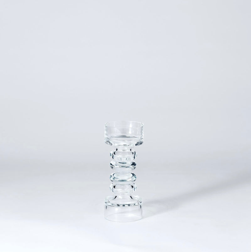 Glass Ribbed Candle Holder/Vase (small)