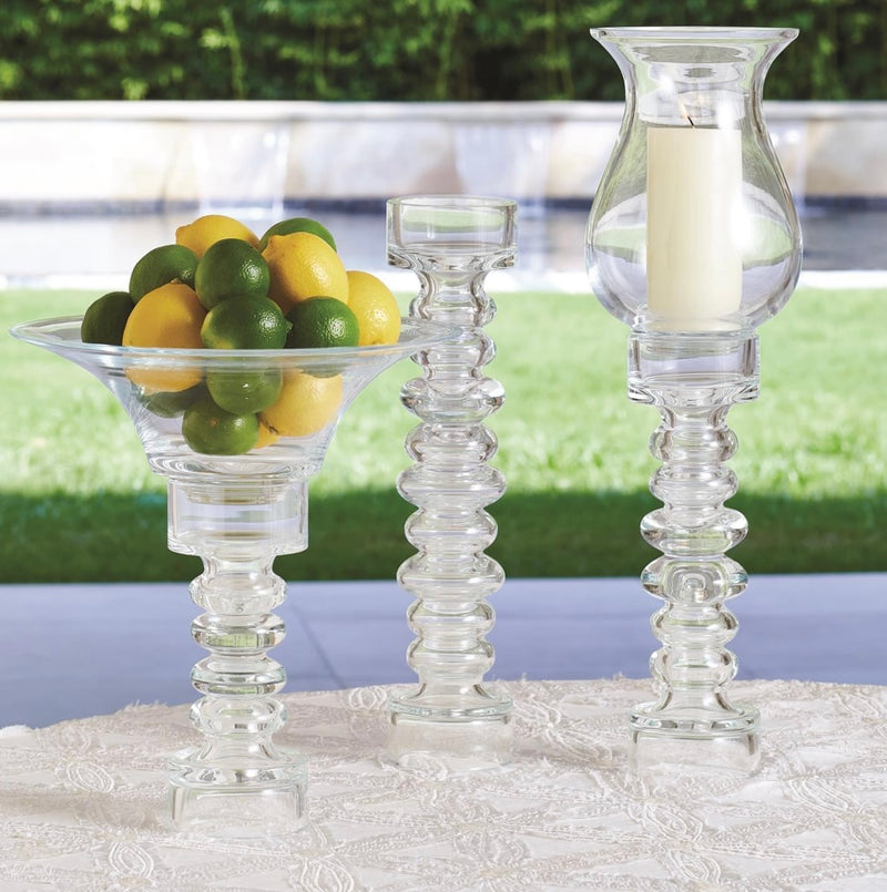 Glass Ribbed Candle Holder/Vase (medium)