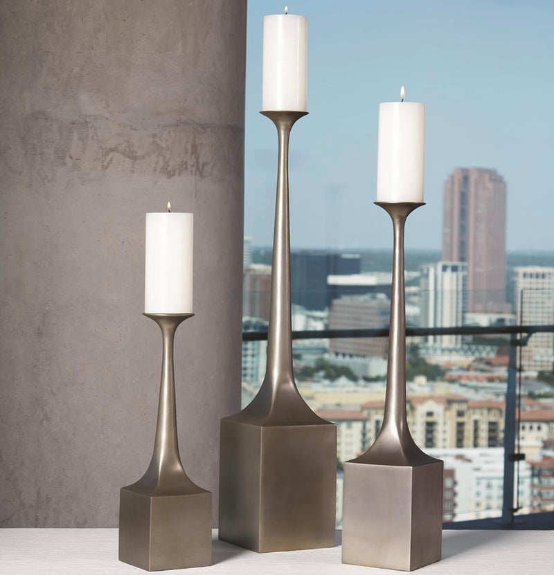 Giacometti Candleholder-White Bronze (medium)