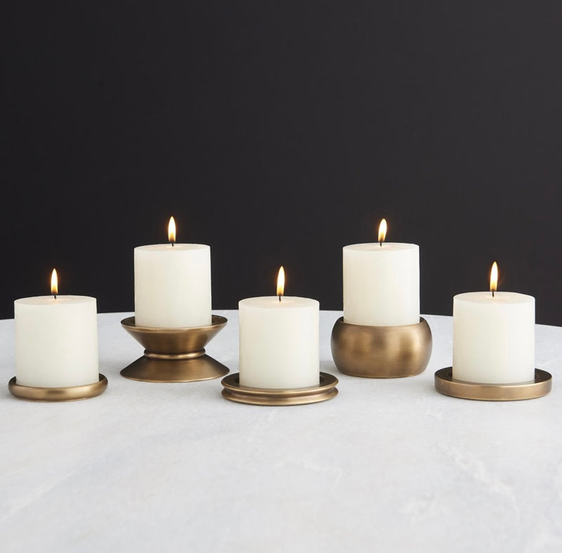 Stack Em Up Candleholder in Antique Brass