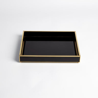 Beveled Black Glass Tray (small)