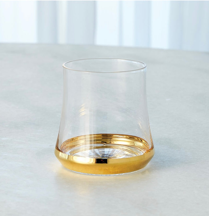 Bell Bottom Glass-24k Gold