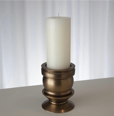 Stack Em Up Candleholder in Antique Brass