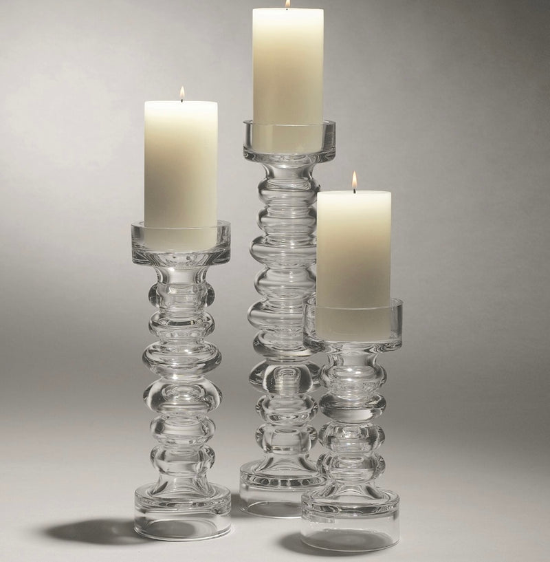 Glass Ribbed Candle Holder/Vase (medium)