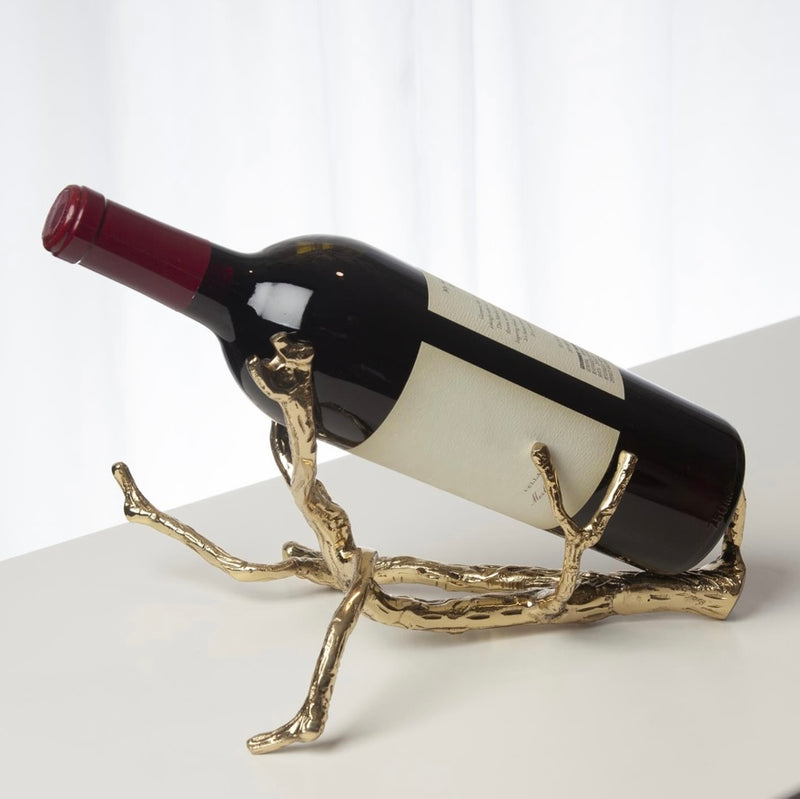 Twig Wine Bottle Holder-Brass