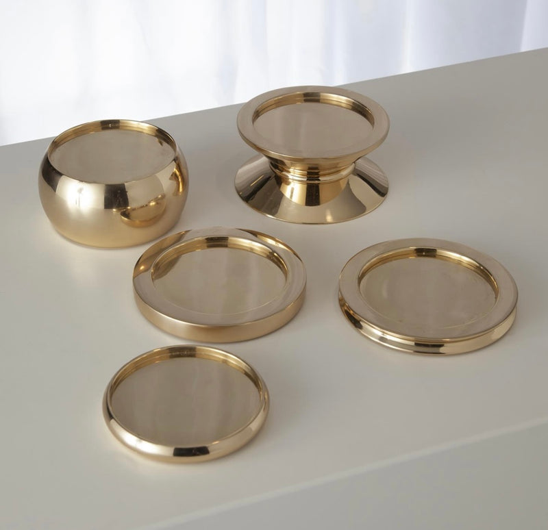 Stack Em Up Candleholders in Shiny Brass