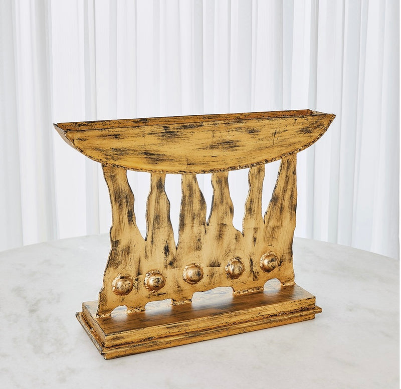 Brutalist Candelabra in Gold Leaf